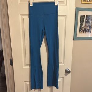 Blue High-Waisted Mini Flare Yoga Pants